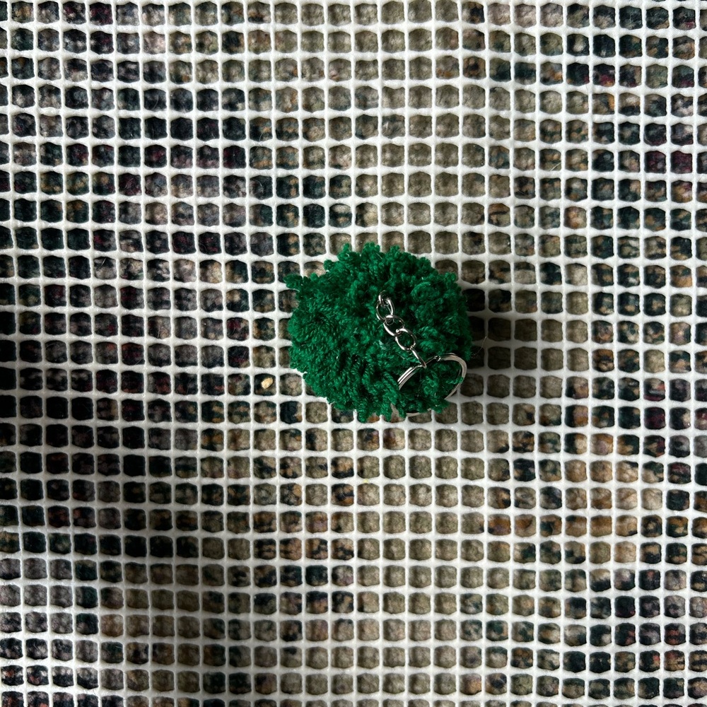Green Pom Pom Keychain